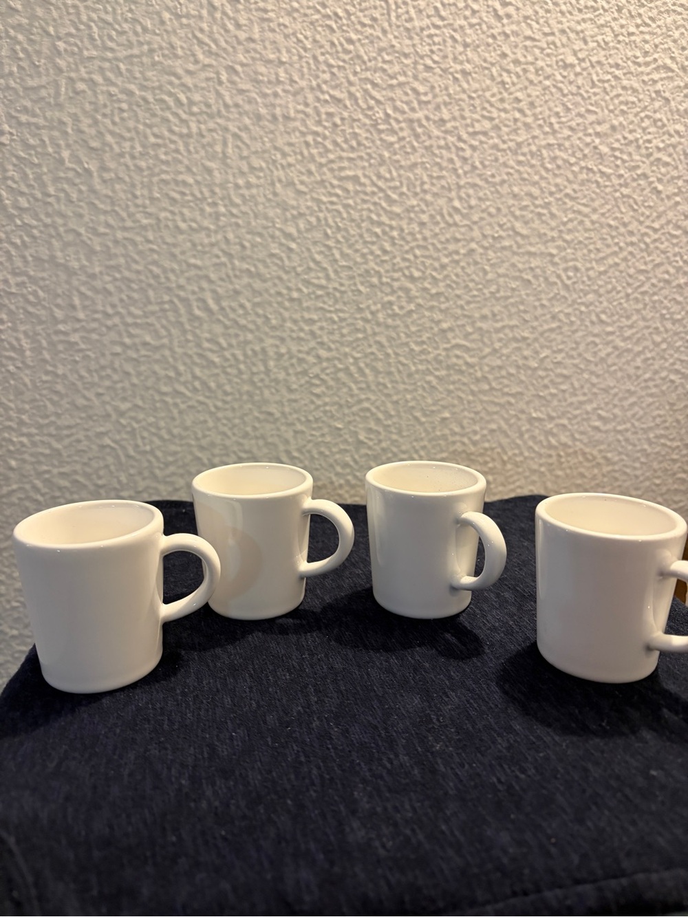 White Ceramic Espresso Mugs - Set of 4
